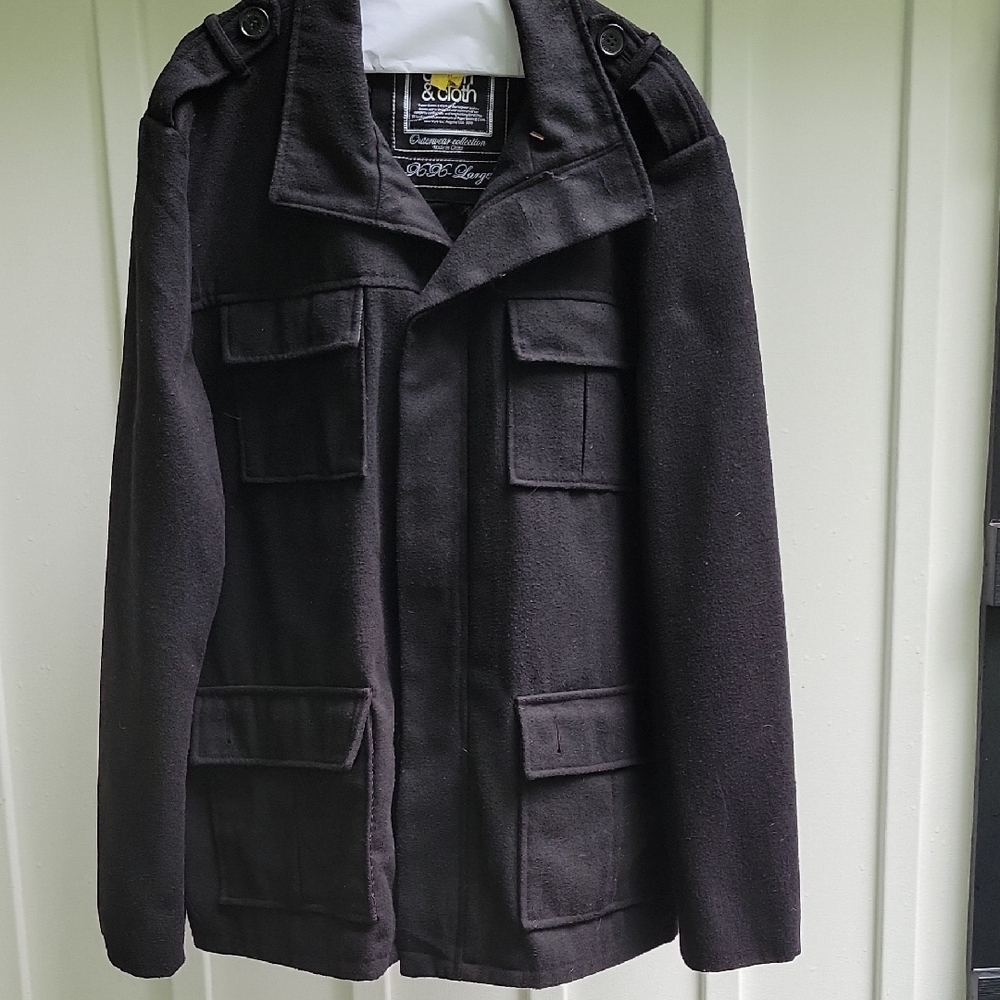 Paper Denim & Cloth Black Military Field Coat